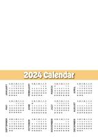 Wall Calendar A4 Portrait (Single Page) Design 1